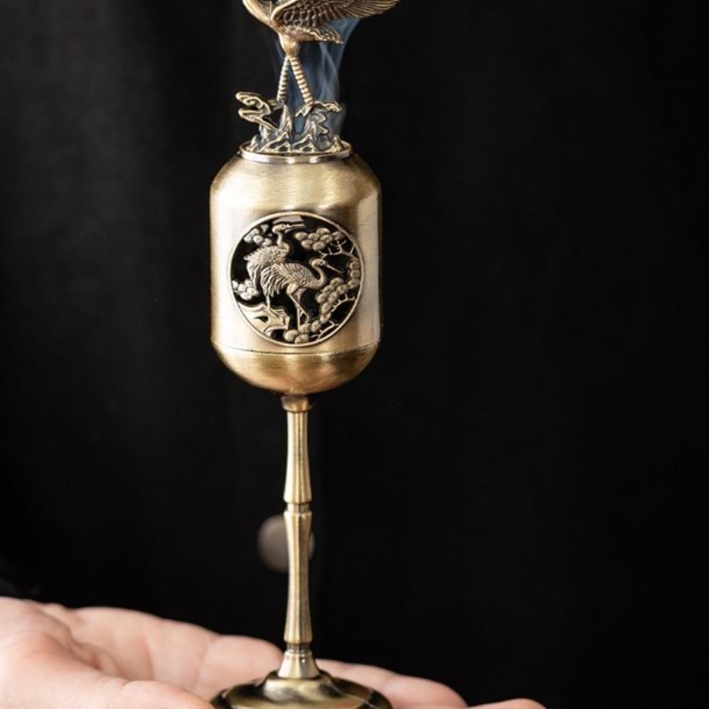 Zinc Zinc Zinc Alloy Magpie Hollow Lamp Elegant Small Incense Burner Home Decor High-foot Stove  Home