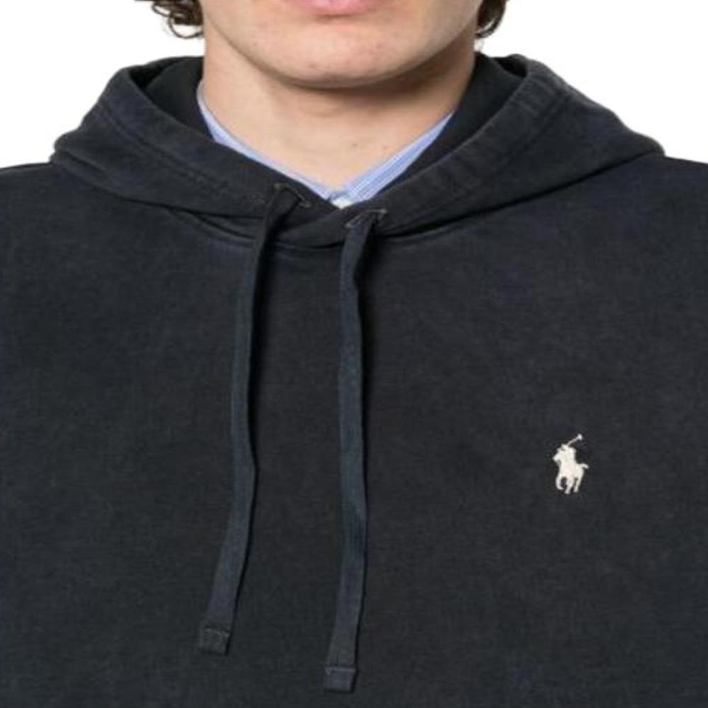 Polo Ralph Lauren Solid Color Hooded Fitted Long Sleeve Sweatshirt Men sweatshirt Black 710916690-025