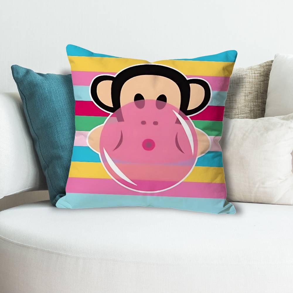 Monkey Cartoon P-Paul F-Frank Throw Pillow Case Decoration Bed Custom Square Pillowcase Pad Cover