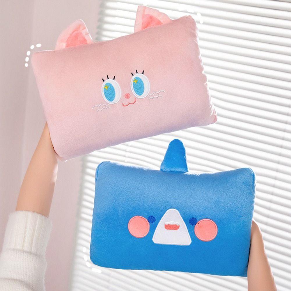 Animal Shaped Plush Throw Pillow Cartoon Office Nap Pillow Gifts Hand Warmer Pillow School