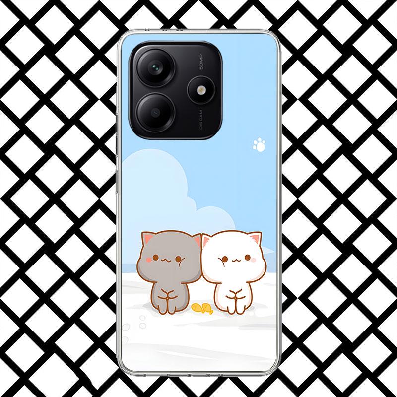 Cute Peach Goma Cat Phone Case for Xiaomi Redmi Note 15 14 14S 13 12 12S 11 Pro Plus 11E 11T 11S 10S 5G Soft Cover Fundas Redmi
