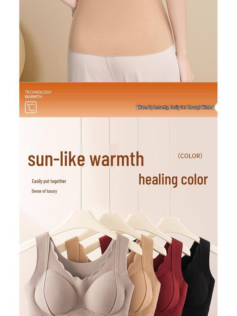 Women's Autumn/Winter Anti-Gravity Lifting Chest Pad Base Layer Warm Velvet Underwear Vest