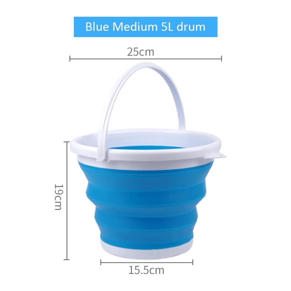 4.6-16.8L Portable Foldable Bucket Basin Tourism Outdoor Cleaning Bucket Fishing Camping Car Washing Mop Space Saving Buckets