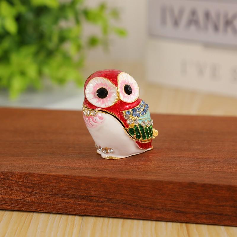 Zinc Alloy Owl Jewelry Box Small Desktop Organizer Earrings Bracelets Necklaces Nordic Style Gift