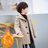 Zimní vlněná bunda pro chlapce Korejská verze Módní Zesílená Pohledná Střední délka Udržuje teplo Ležérní Dětské oblečení
