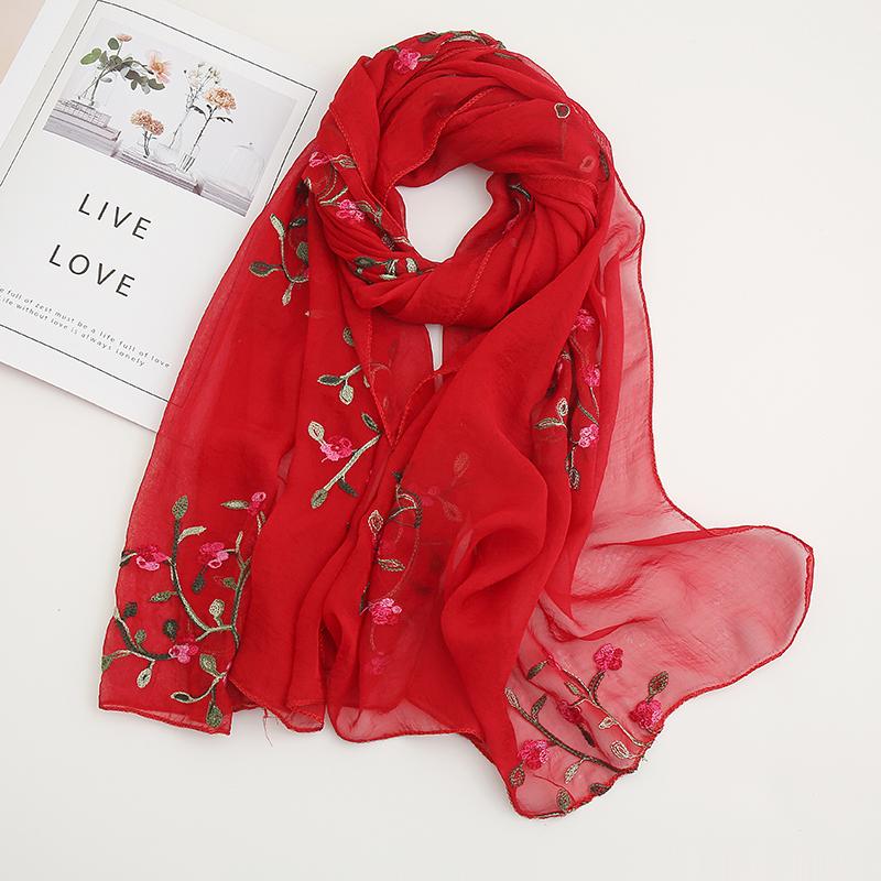 India Bohemian Chiffon Scarf Women Muslim Hijab Print Scarves Beach Flower Shawl Wrap Embroidered Scarf Ethnic Bandana 180*75Cm