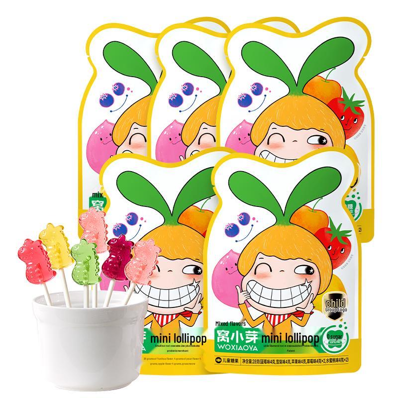 Wo Xiaoya Sugar-Free Mini Lollipops, Mixed Flavors