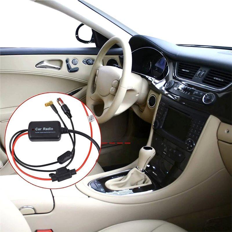 FM/DAB/FM/AM Radio Antenna Signal Amplifier 12V Car Mounted Radio Receiver Amplifier