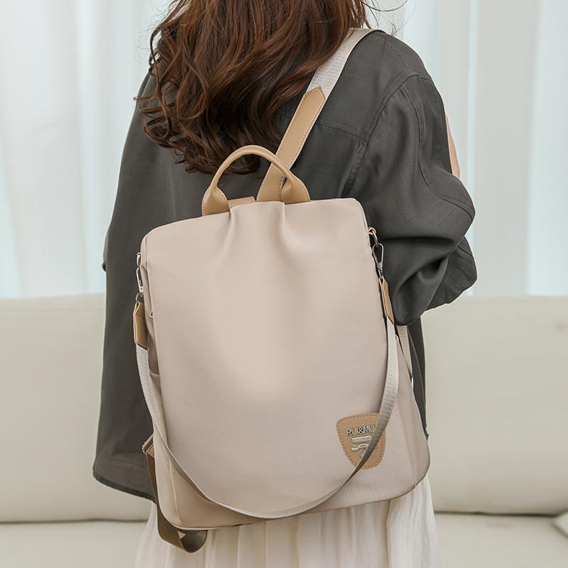 Diebstahlsicherer Rucksack Damen-Rucksack aus Nylongewebe mit großer Kapazität, leichte Umhängetasche