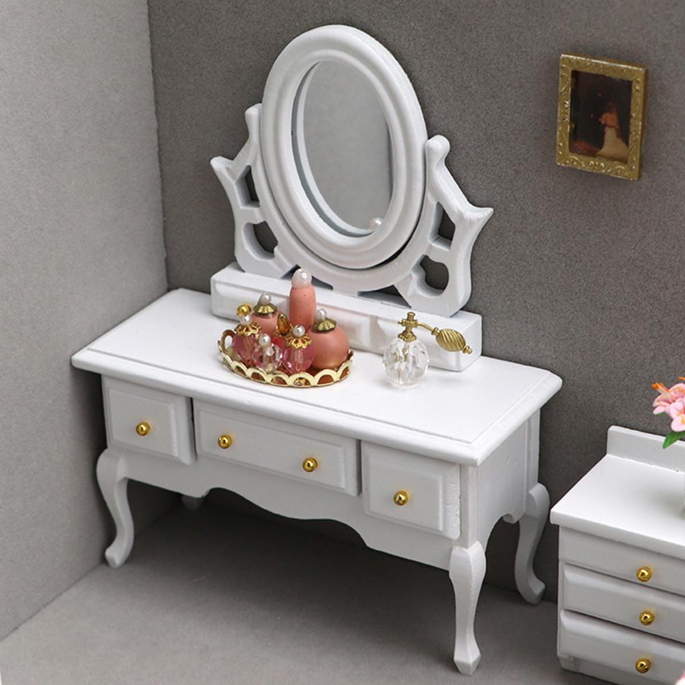 Set 1 Beautiful Dollhouse Bedroom Wooden Furniture Accessories Mini Cabinet Kit Wear-Resistant Role-Play For Kids Adults Children's Birthday Gift