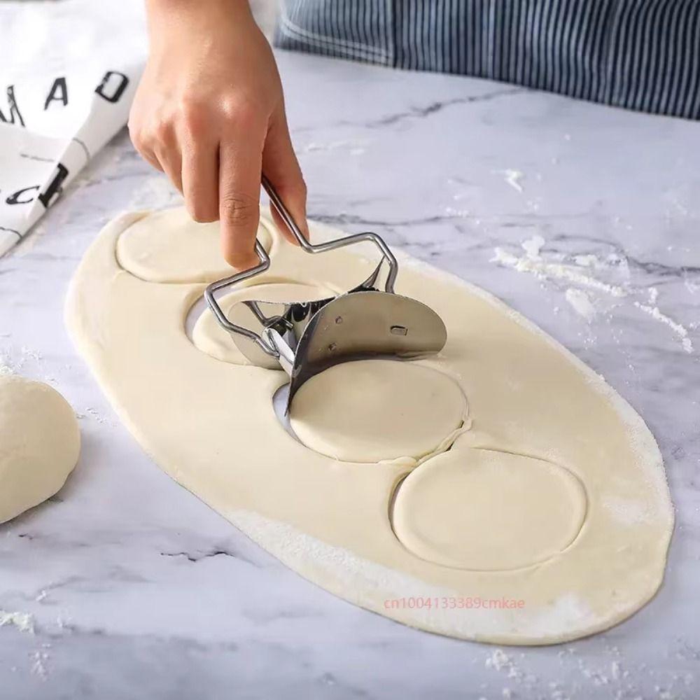 Practical Stainless Steel Dough Press Durable Dough Circle Roller Easy To Use Dough Cutter Home