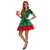 2026 Christmas Costume Green Christmas Dress Male and Female Adult Couple Stage Performance Costume