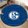 FC Schalke 04 Round Area Rug,Carpet Rug for Living Room Bedroom Sofa Playroom Decor,Non-slip Floor Mat