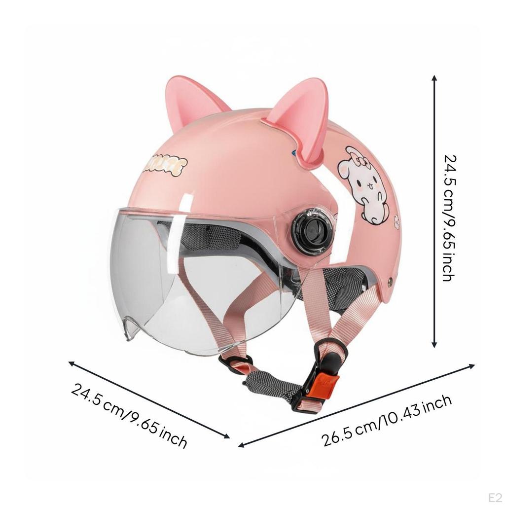 Children's CatEar Helmet Hard FastRelease Buckle Child Gear Dinosaur Wht Clear