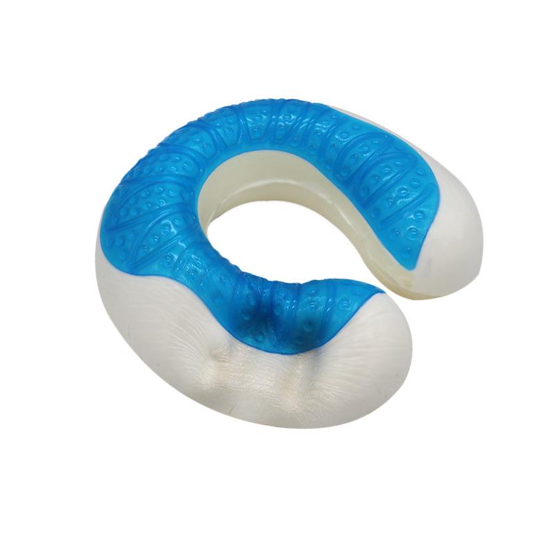 U-Shaped Memory Foam Neck Pillow with Cooling Gel, Perfect for Office, Travel, and Neck Support.