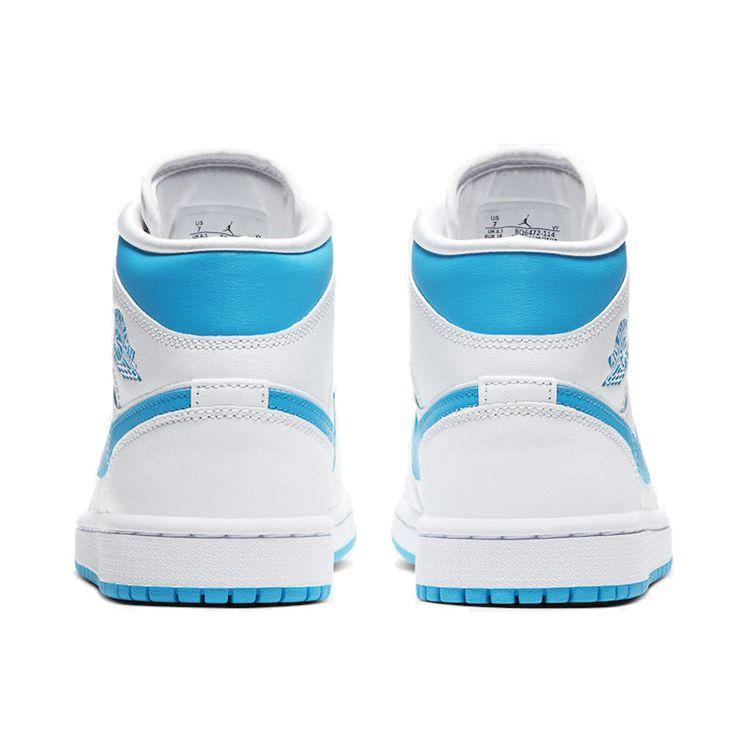 Air Jordan 1 Mid UNC Women Sneakers White Carolina-Blue BQ6472-114