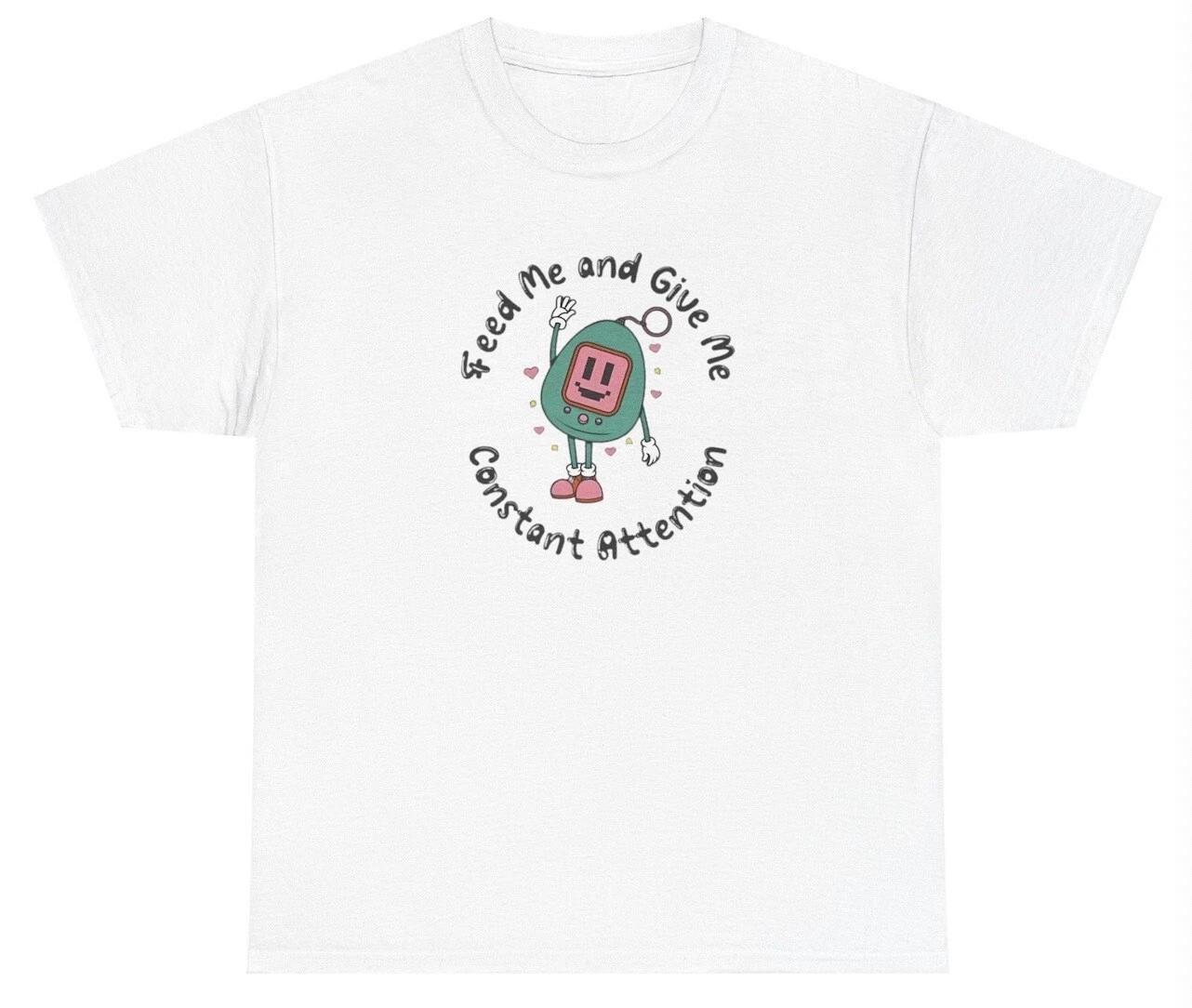 Give Me Attention T-Shirt Funny 90s Video Game Graphic Clingy Shirt for Mens L