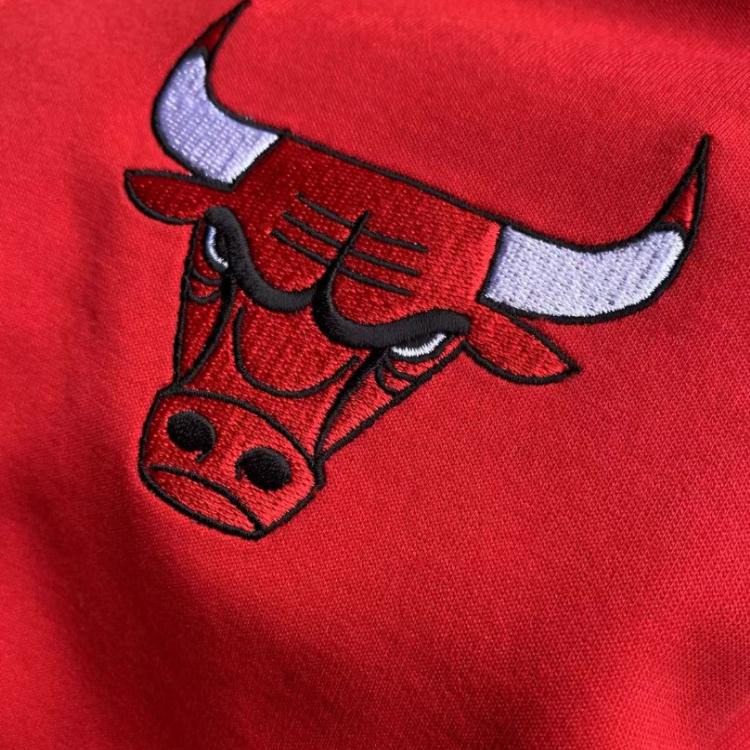 Nike X NBA Collaboration Jacket Bulls Team Hooded Zipper Fashion Kids Jackets Red 3Z2B7FEKU-BUL