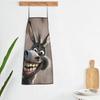 Smiling Animated Donkey Character Printed Apron Chef Cooking Cuisine Tablier Bib Kitchen Cleaning Pinafore for Unisex Gardening