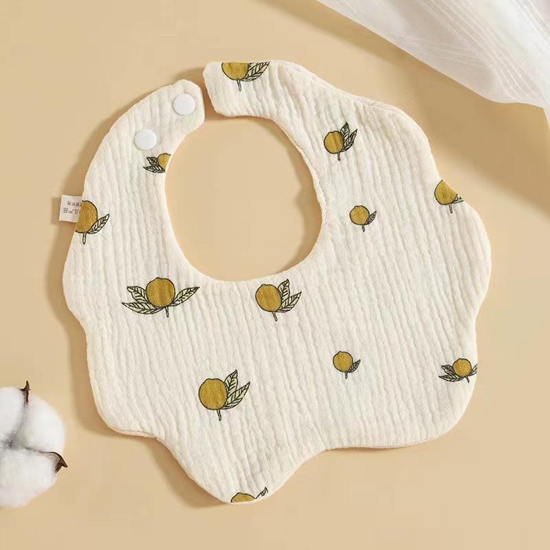 New Style Six-Layer Cotton Yarn Baby Drool Bib: Anti-Spit Up Petal Design for Newborns