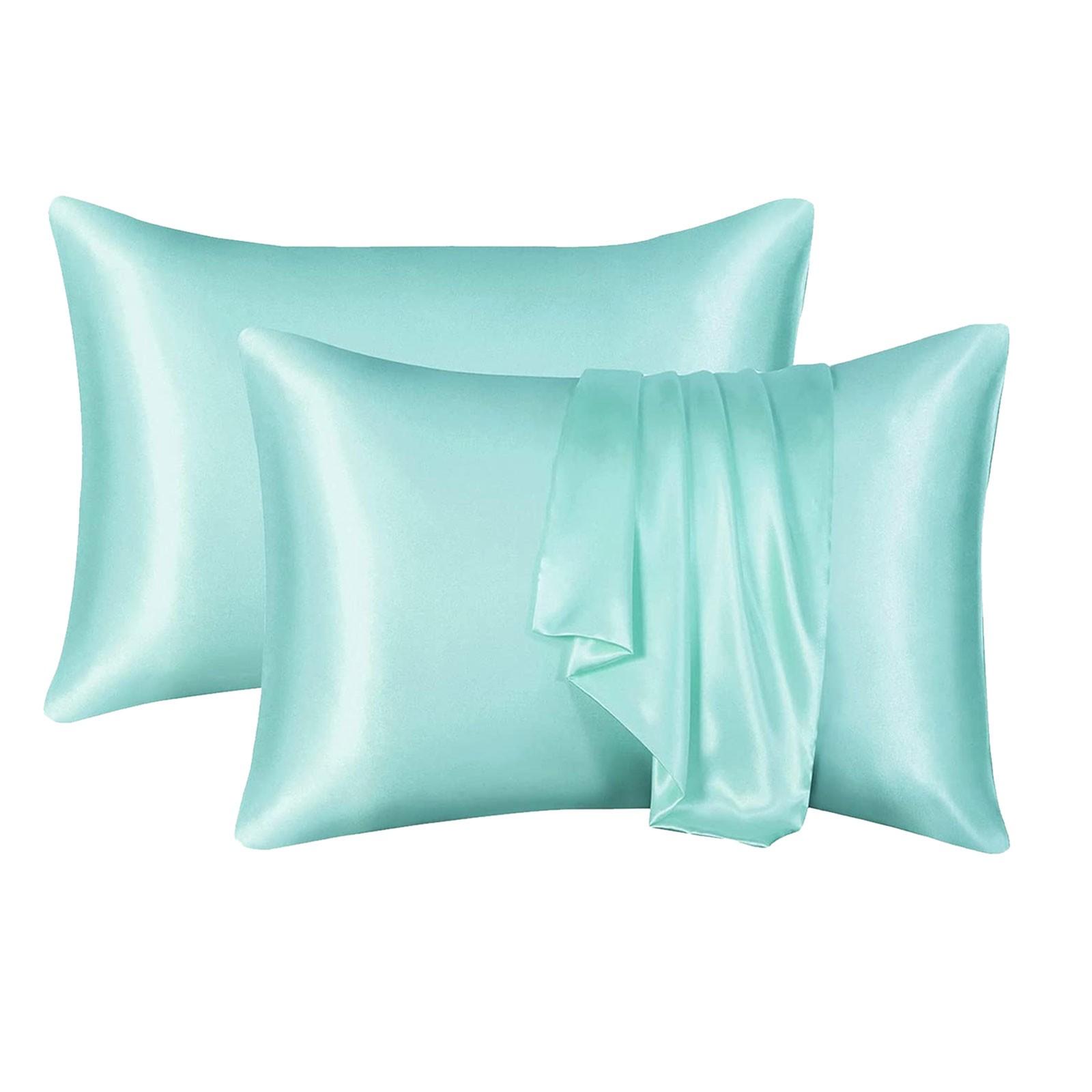 

Набор из 2 атласных наволочек - шелковистые наволочки для волос и кожи, наволочки с застежкой-конвертом, похожие на шелковые наволочки S