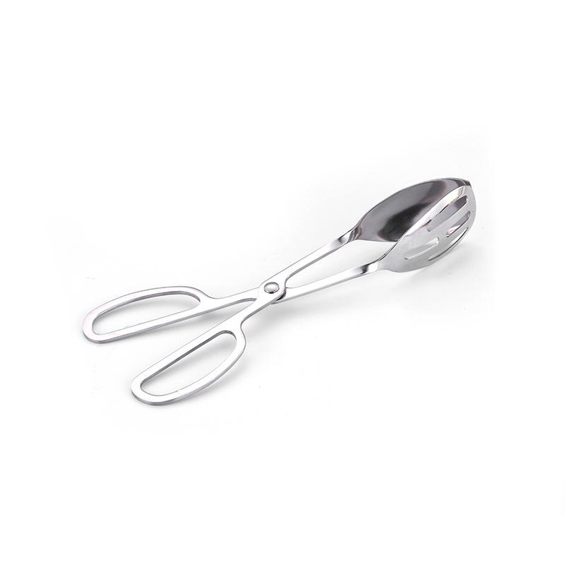 

304 Stainless Steel Scissor Tongs with Oil Filter - Kitchen & BBQ Utensil серебряный