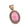 Natural Rhodochrosite 925 Solid Sterling Silver Gift TwoTone Pendant 1.50" o6O97