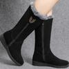 Winter Boots for Women Fluffy Fur Snow Boots Fashion Mid-calf Winter Boot Side Zip Mid-calf Cotton Shoes Women Platform Booties