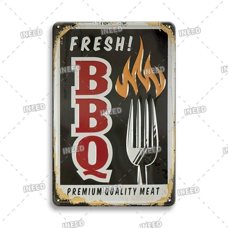 Burger Sign Best in Town 100% Beef BBQ Vintage Decor Hotdogs Kitchen Decorations Wall Plaque Retro Decor Vintage Food Sign
