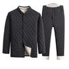 Men's Cozy Winter Underwear Set: Velvet-Lined Cardigan Jacket, Autumn Long Johns for Dad & Grandpa