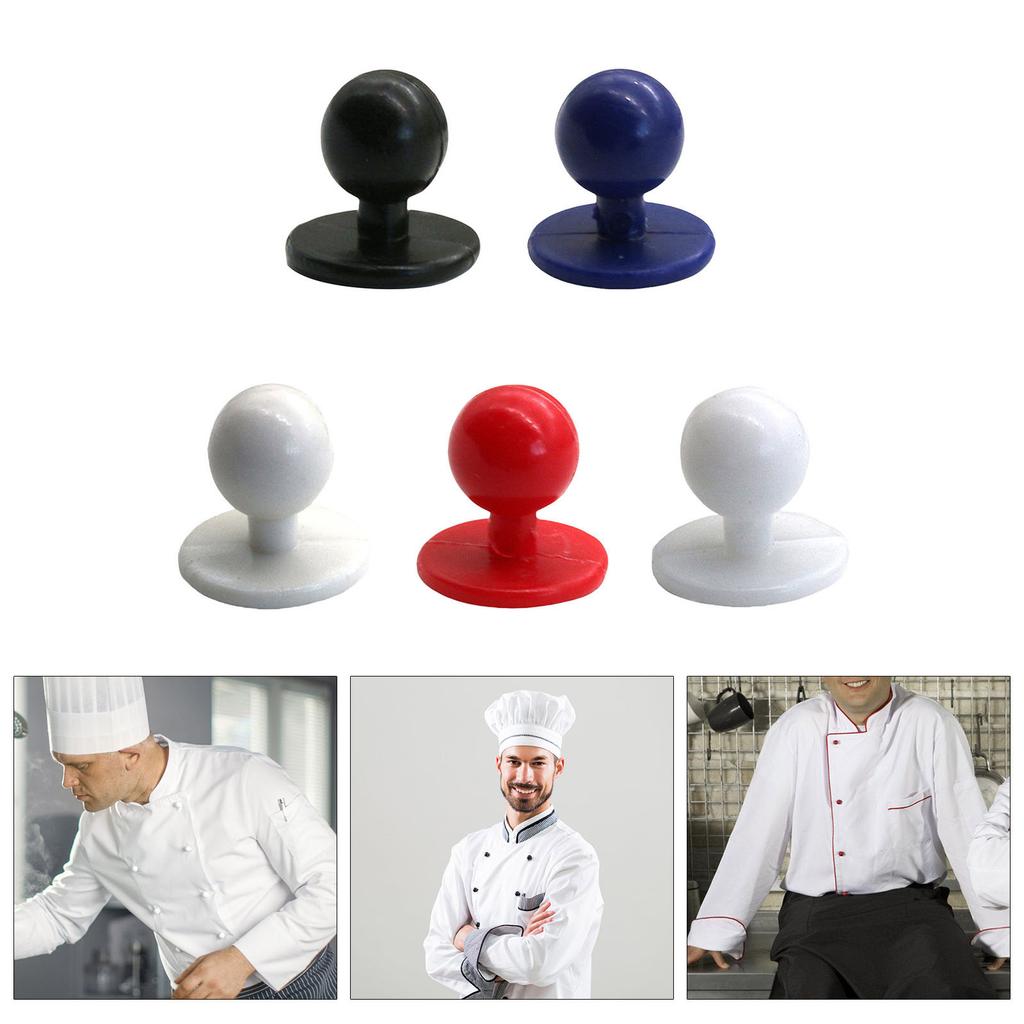 Pack Of 100 Chef Uniform Ball Buttons Nylon Plastic Round Buttons For Professional Kitchen Chef Clothing Accessories