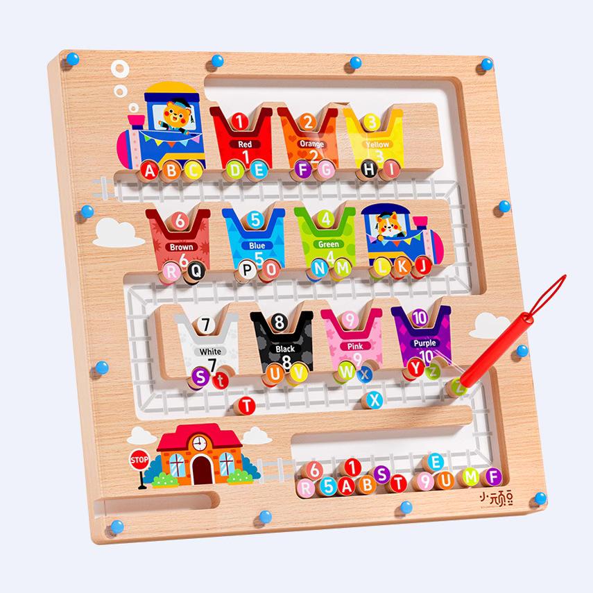 Children's Magnetic Counting Color Classification Board Color Classification Magnetic Pen Ball Shifting Game Puzzle Early Education Play