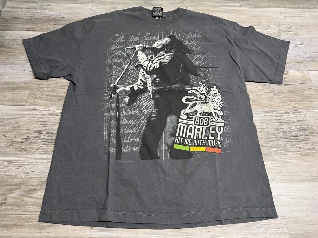 Vintage Bob Marley Zion Rootswear T-Shirt Hit Me With Music Y2K Mens Size XL