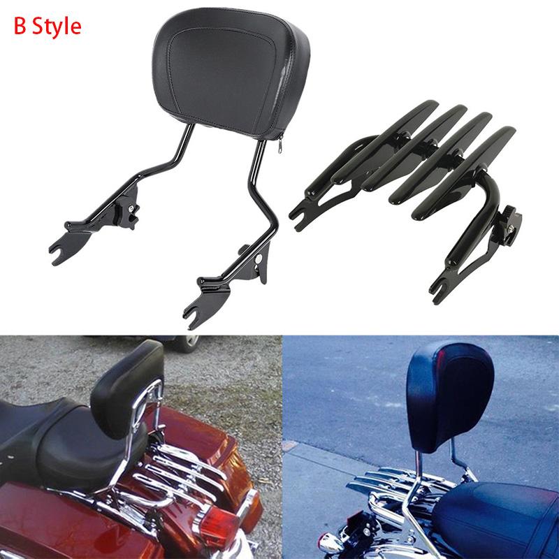 Motorcycle Detachable Backrest Sissy Bar Luggage Rack For Harley Road King Street Glide Electra Glide Standard CVO 2014-2024