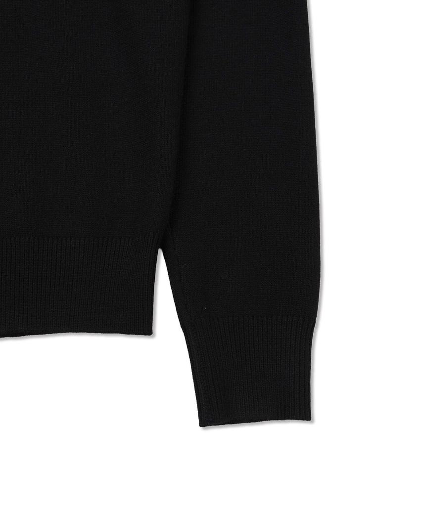 Michikoleondeonkosino Basic V-Neck Wool Knit Black