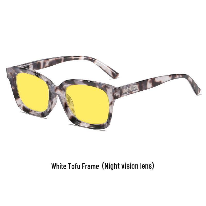 Unisex Large Frame Night Vision Anti-Blue Light Glasses with Spring Hinges