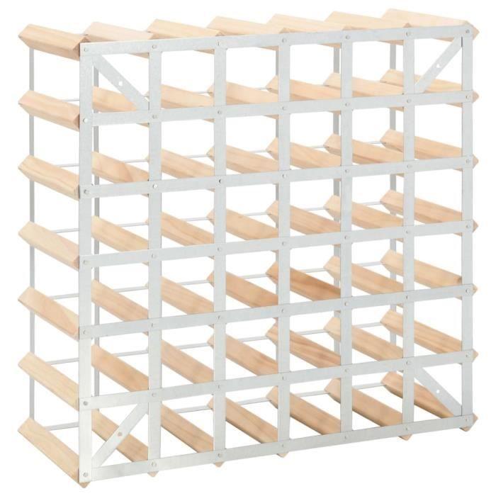 VidaXL Bottle Rack 42 Bottles Solid Pine