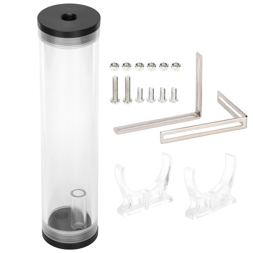 Water Cooling Tank Acrylic Cylindrical 3‑Hole G14 Thread Reservoir Computer Cooler Accessories