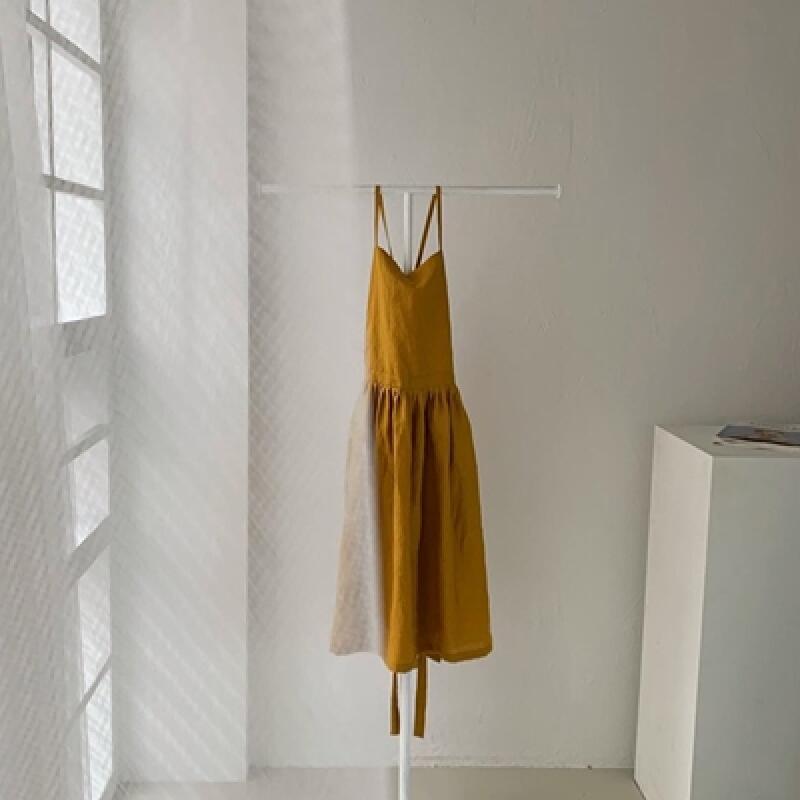 Bride Apron (100% Linen - Mustard)