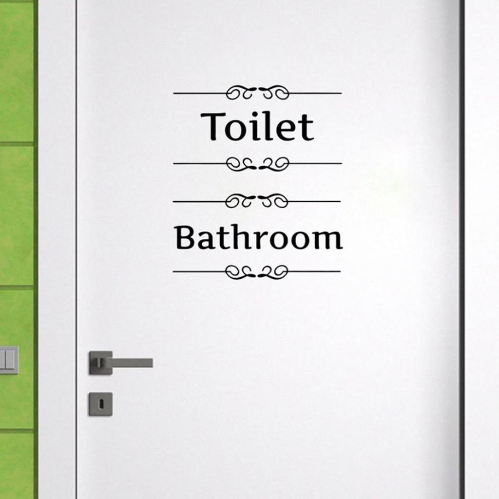 Removable Waterproof Bathroom Toilet Door Wall Decal Sticker Home DIY Decor