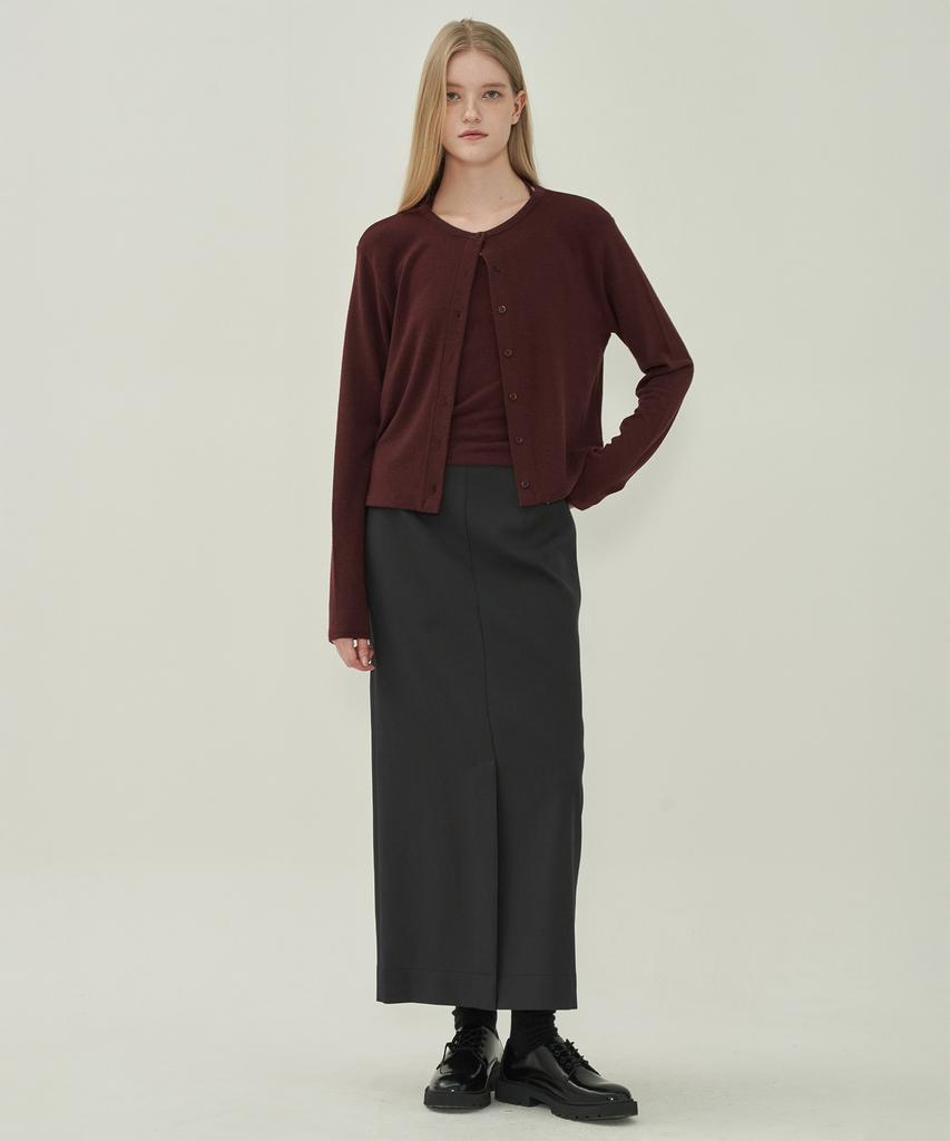 Mott Soft Halter Cardigan Set - Burgundy