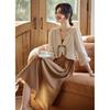 Women's New Chinese Style Retro Knit Cardigan & Suspender Dress Set