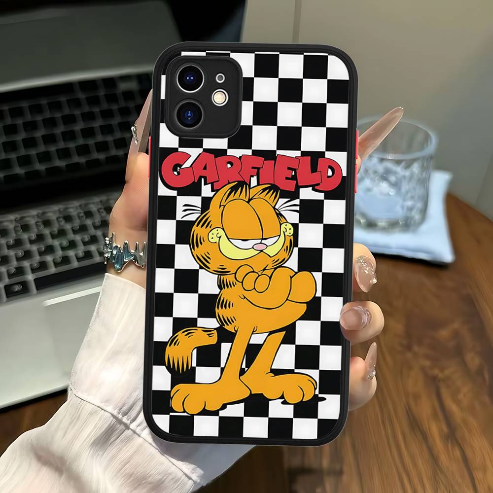 Anime G-garfields Cat Phone Case For IPhone 11 12 13 14 15 16 Pro Plus X XS MAX Matte Bumper Shockproof Cover