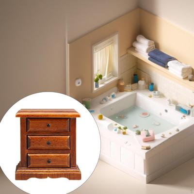 Dollhouse Bedside Cabinet Chest for Kitchen Furniture DIY 1/12