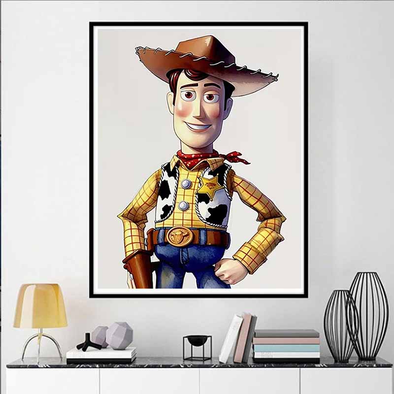Disney 5D DIY Diamond Painting Decorations Woody Watercolor Character Illustrations From Toy Story Diamond Embroidery RhinestoneCrossStitchSetHandmade