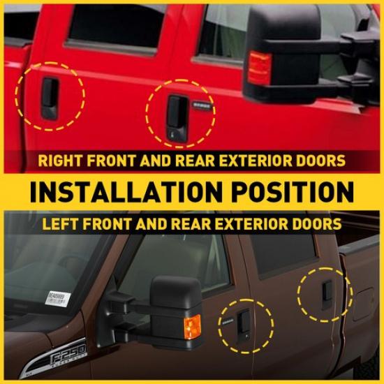 Door Handle Set Textured Black Outer For 1999-2016 Ford F-250 Super Duty Black