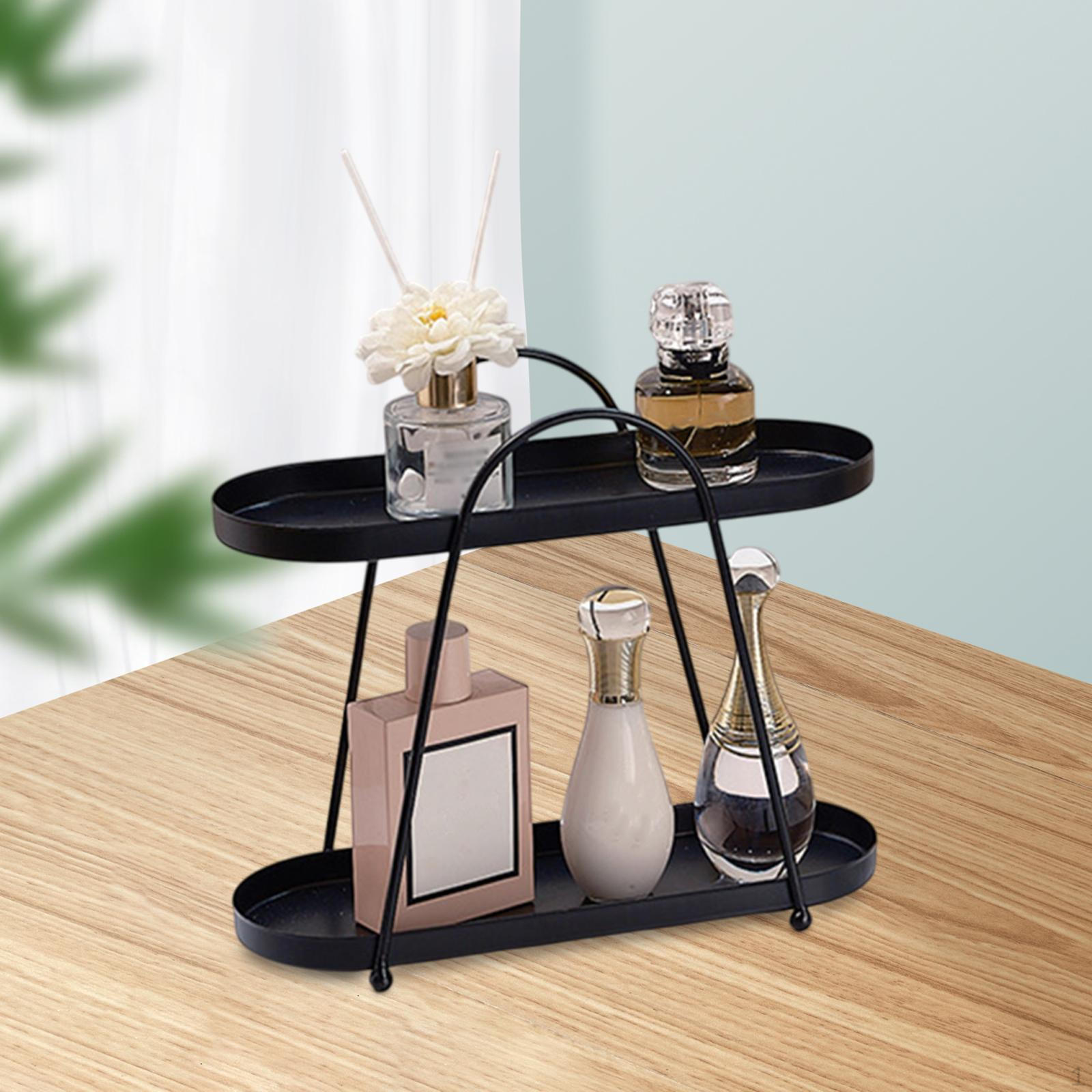 

Косметический органайзер-лоток для украшений и косметики на полке в ванной чёрный