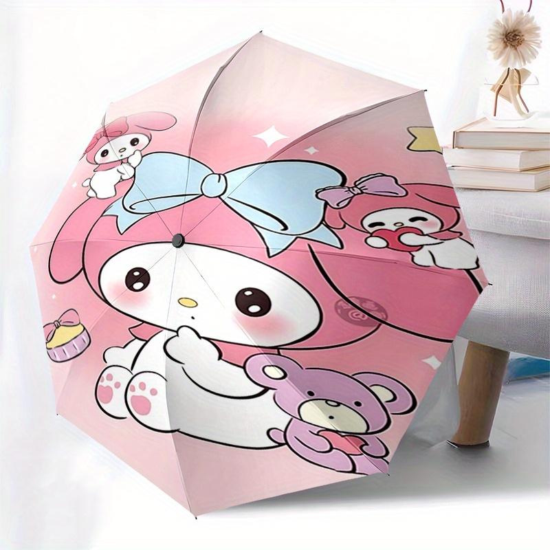 My Melody, Bow Automatic Opening and Closing Folding Umbrella with 8-rib Frame and Compact Travel Design, Perfect for All Occasions | Stylis