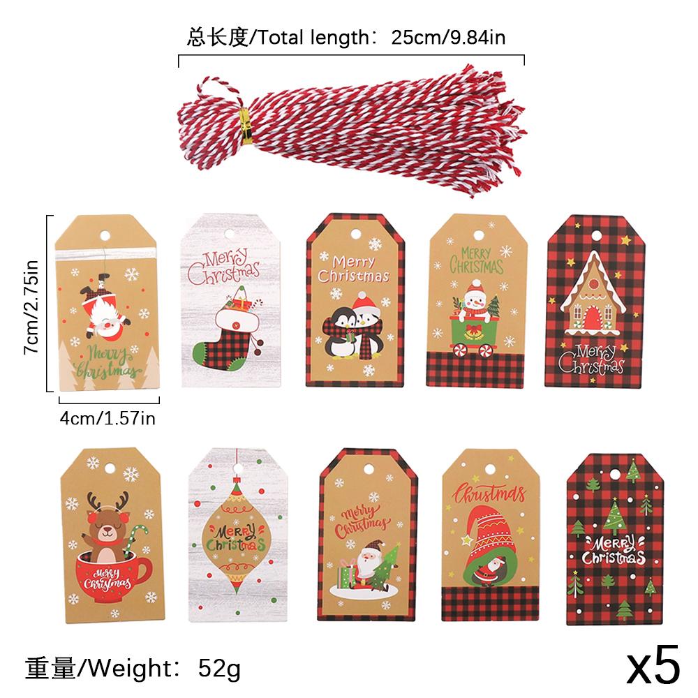 

50 шт. Бумажная карточка Рождественское украшение Подвеска на рождественскую елку Украшение Санта Клаус Рождество для домашнего декора DIY Праздничные принадлежности
