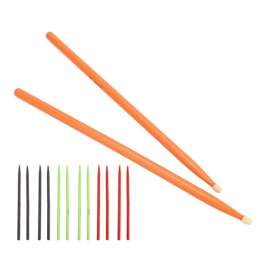 2 Pairs Drumsticks Wooden 5A Colored for Kids Adults Beginners Drum Set Practice DS-09